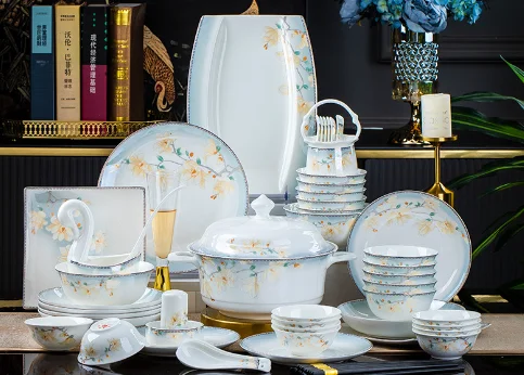 Ceramic bone china tableware, tableware set