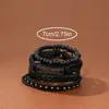 5PCS Set Fashion Mens Sports Bracelet Watches For Men Military Quartz Wrist Watch Classic Male Casual Leather Watch Reloj Hombre 5