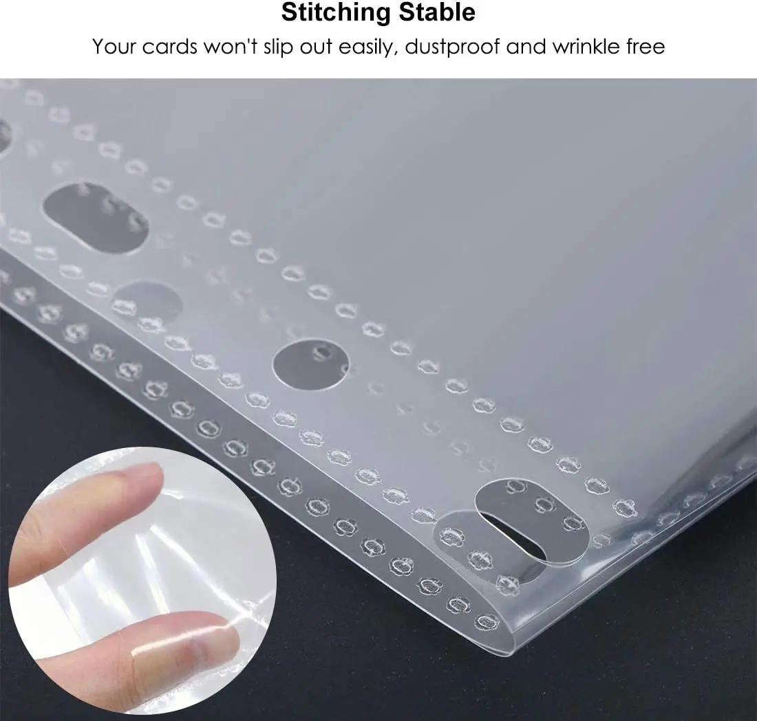 Transparent Wallets Album Pages Collection 90 Pockets Trading Gaming Card Sleeves Storage 11-Ring Binder Cards Phot 20/50/60 PCS