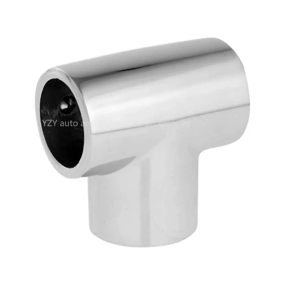 316 Stainless Steel Marine Hand Rail Fitting – 90 Degree 3-Way Corner Elbow For 7/8" Or 1" Pipe, Mirror Polished