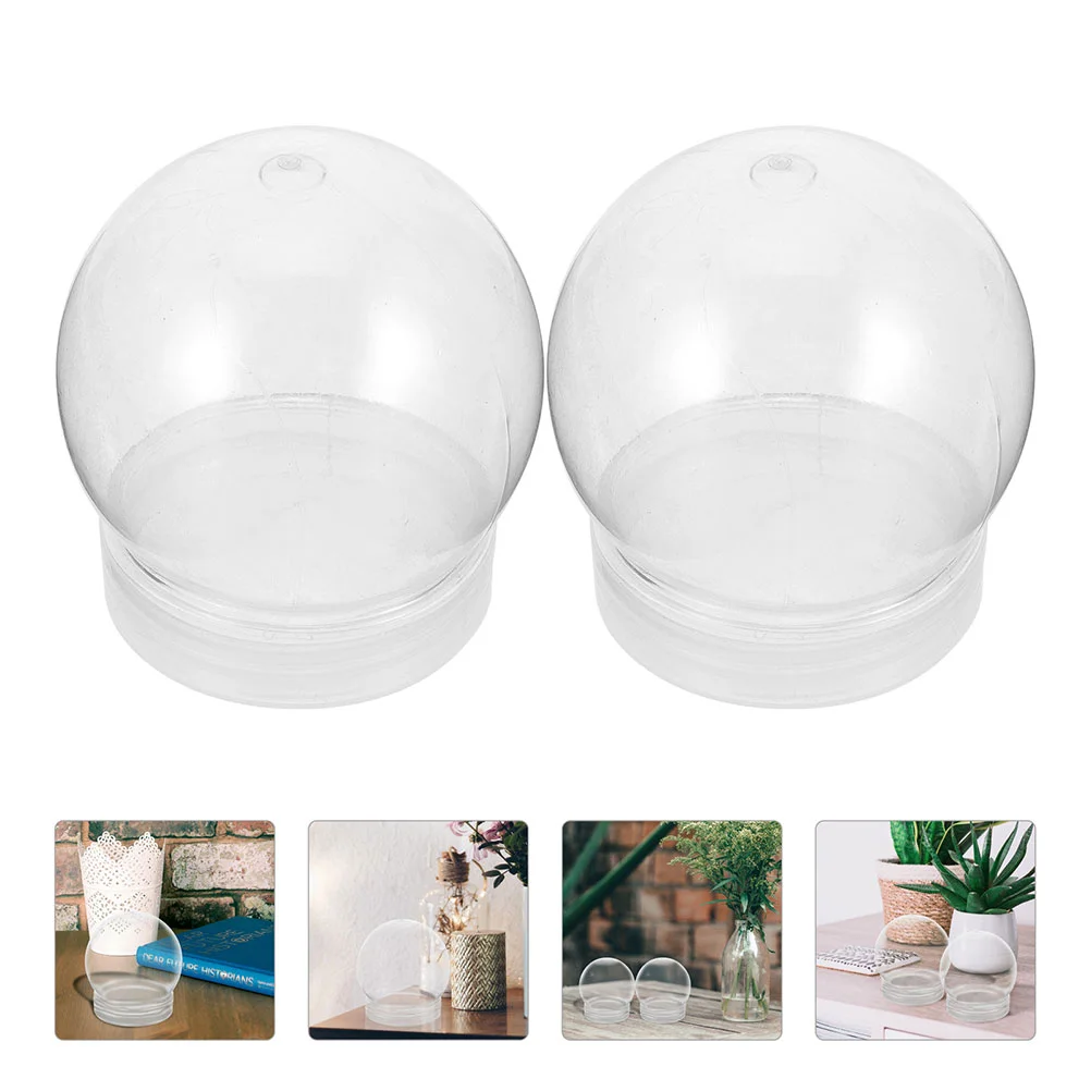 

Clear Water Globes with Screw Off Caps Empty Snow Globe Making Props Plastic Water Globes Christmas Party Display Favor