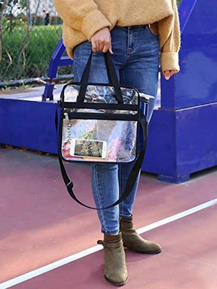 PVC Clear Waterproof Wash Bag Large Capacity Travel Shopping Storage Tote Clutch 5