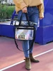 PVC Clear Waterproof Wash Bag Large Capacity Travel Shopping Storage Tote Clutch 5