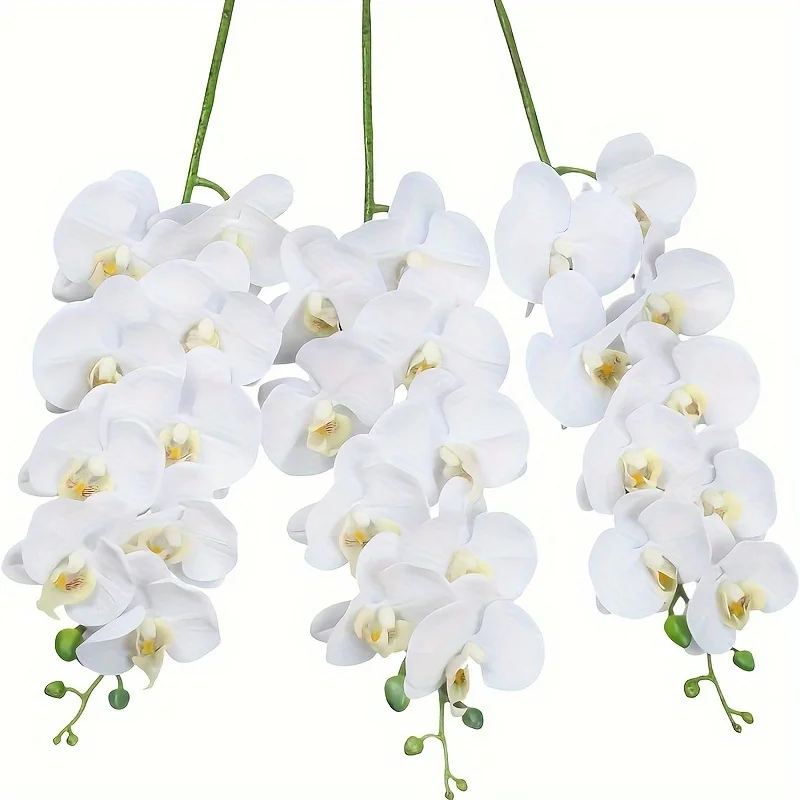 2 Stück 9-köpfige Blumen 38 Zoll Künstliche Schmetterlingsorchideen-Bouquets Kunstblumen für Hochzeitsdekoration Heim Garten Raumdekoration – Detail 3