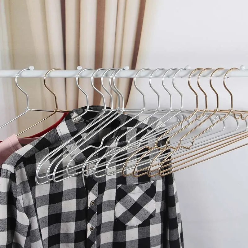 10 pcs Clothes Hangers Heavy Duty Metal Strong Non-Slip Clothing Coat Hanger  For Bedroom Strong Non-Slip Heavy Duty Metal Strong Non-Slip Clothing Coat  Hanger Clothes Hangers 10 pcs Gold A 