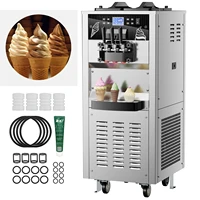 Commercial Ice Cream Maker 30-40L/H Yield 1800W-3600W Countertop Soft Serve Machine Frozen Yogurt Maker for Restaurant Snack Bar 1