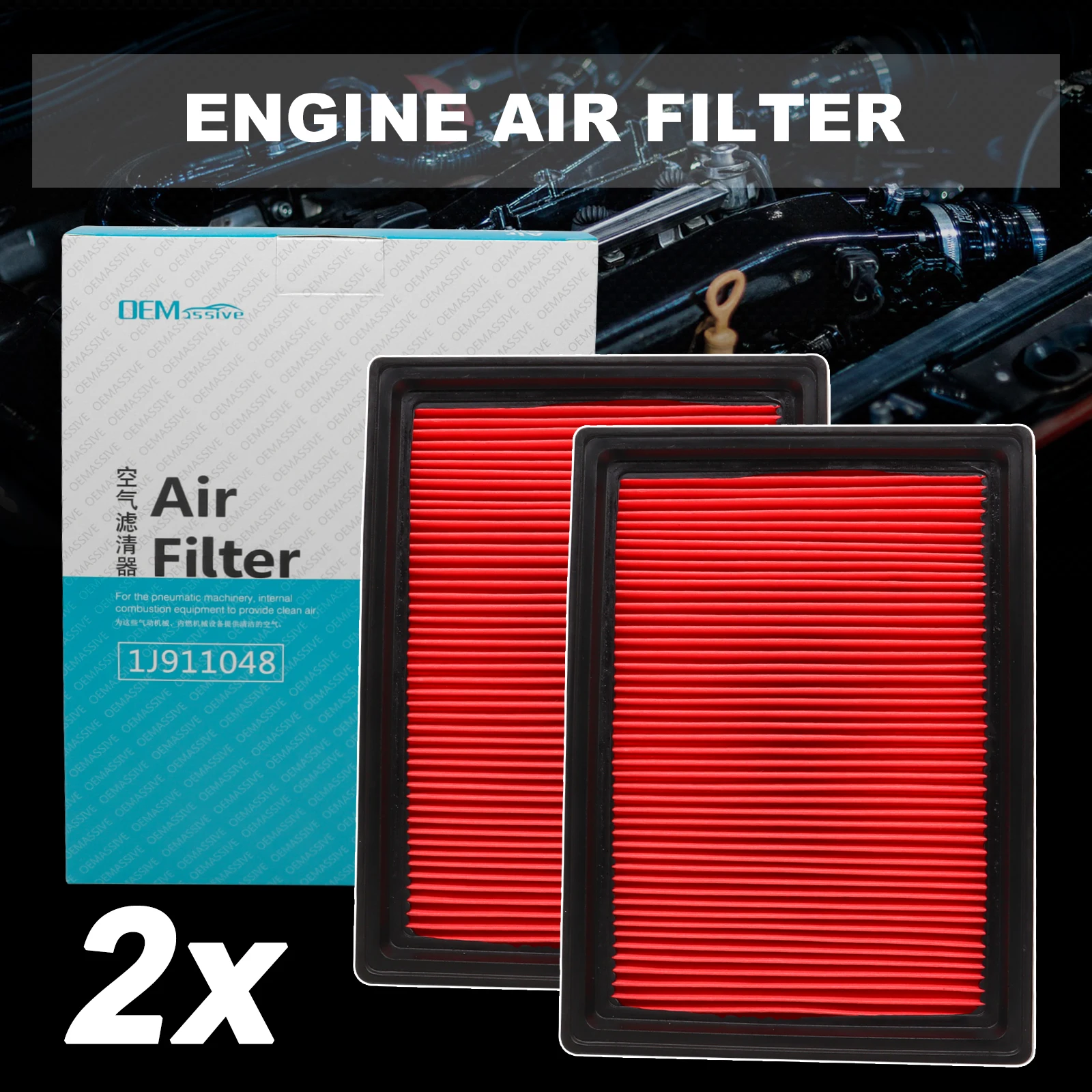 For INFINITI FX35 FX37 FX50 QX70 S51 NISSAN JUKE CUBE QTY2 Engine Air Filter Car Parts 16546-30P00 17220-P2F-A01 Car Accessories