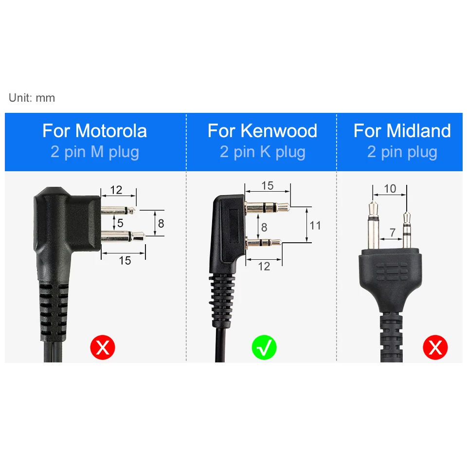 D-type Earhook Earpiece Headset Walkie Talkie Headphone For Kenwood Baofeng UV-5R UV5R UV-82 888S RETEVIS H777/RT22/RT81/RT-5R