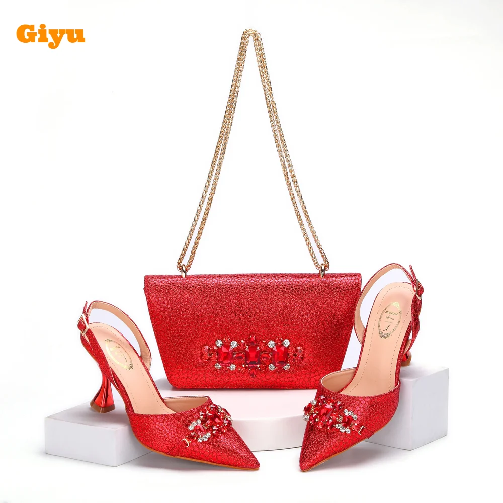 

Doershow High Quality African Style Ladies Shoes And Bags Set Latest gold Italian Shoes And Bag Set For Party HMA1-8