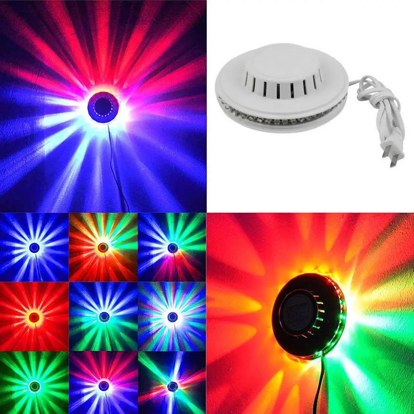 

Миниатюрный светодиодный RGB-светильник для домашней вечеринки, сценическая лампа для дискотеки, декоративное настенное освещение, цветной лазерный луч, музыкальное освещение, 48 светодиодов