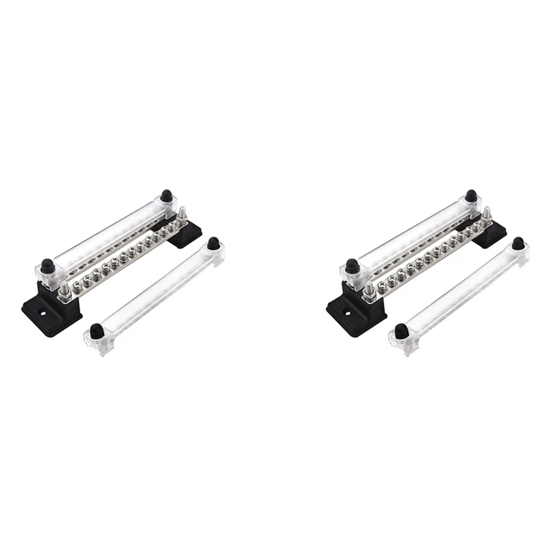 

2X 24 Terminal 150A Bus Bar Cover Ground Distribution Block Cars Boat Marine Power Distribution Terminal Block