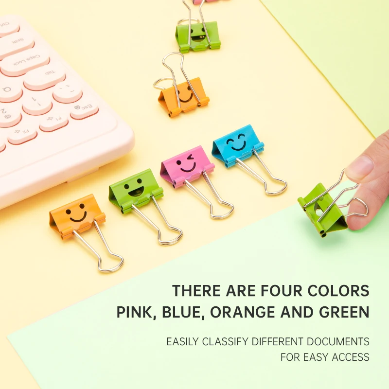 Loose Leaf Binder Clips Binder Clip Deli Metal Binder Clips Tube Packing Color Paper Clips For Office