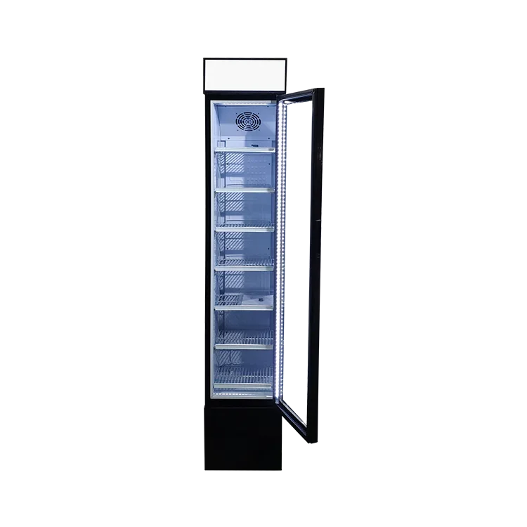 Store Upright Slim 105 Litre Glass Door Chocolate Display Refrigerator