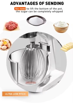3-Speed Planetary Mixer 5L Capacity 320W 0-300rpm Food Grade 304 Stainless Steel Attachments for Dough/Cream/Eggs