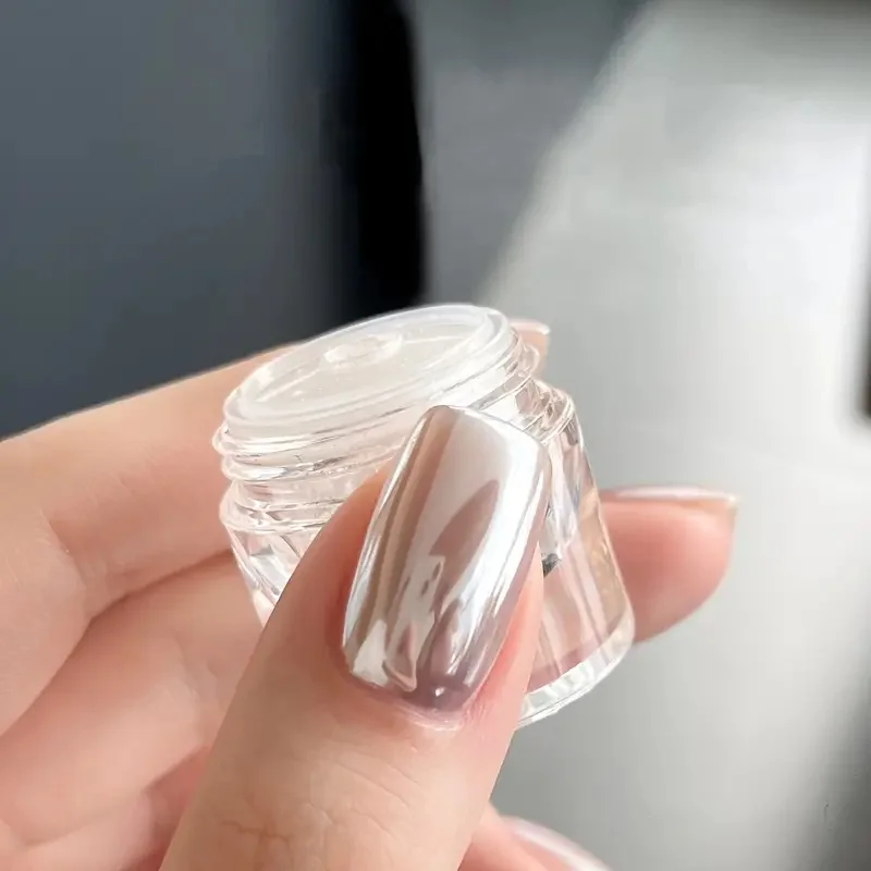 Nail Decoration Moonlight Mirror Nails Powder Metallic Silver Effect Pigments Laser Dust Glitter Aurora Shiny Pearl Nail Tip Manicure