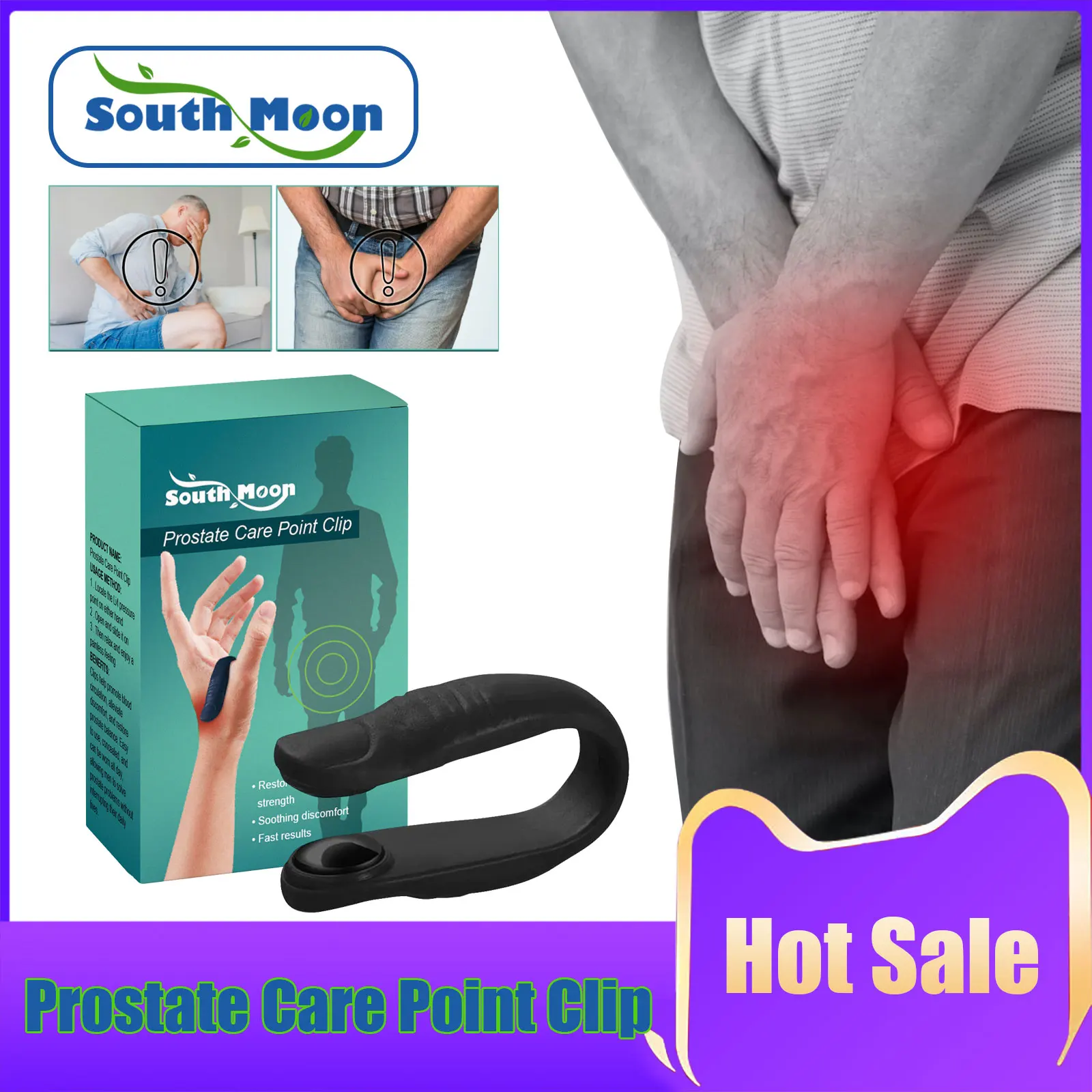 Prostate Care Point Clip Strengthen Kidney for Man Health Treat Frequent Urination Relief Urethritis Prostatitis Treatment Clip