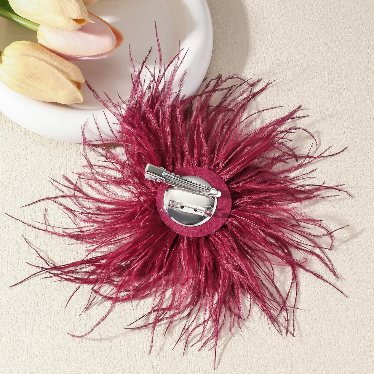 21CM Fashion Multicolor Feather Large Brooch for Women Ladies Luxury Pearl Pin Brooches Party Cloth Jewelry Accessories Gifts