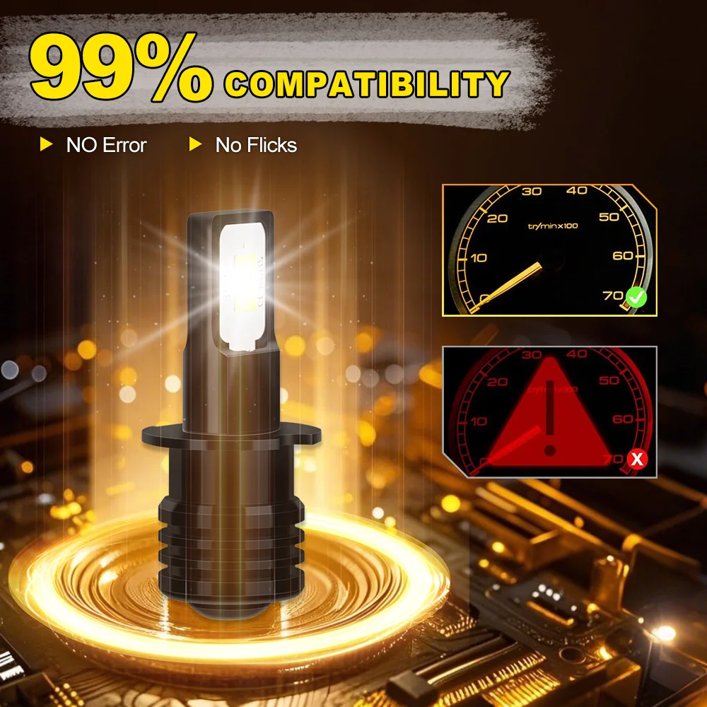 2개 H3 LED 안개등 25000LM 자동차 안개등 전구 3570 CSP 6000K 화이트 슈퍼 브라이트 렉서스 ES300 1997 1998 1999 2001 2002 2003용
