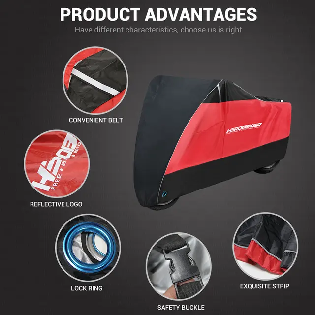 housse moto de Protection pour Moto Rcycle, Couverture Imperméable et Anti-Poussière – Image 3