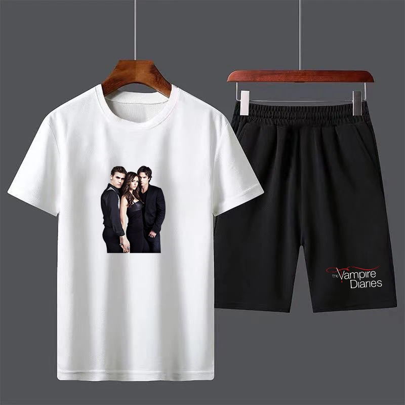 The Vampire Diaries T-Shirt Da Uomo In Cotone Set Di Magliette Casual Traspiranti Set Da Corsa Ragazzi Harajuku Uomo Streetwear Top