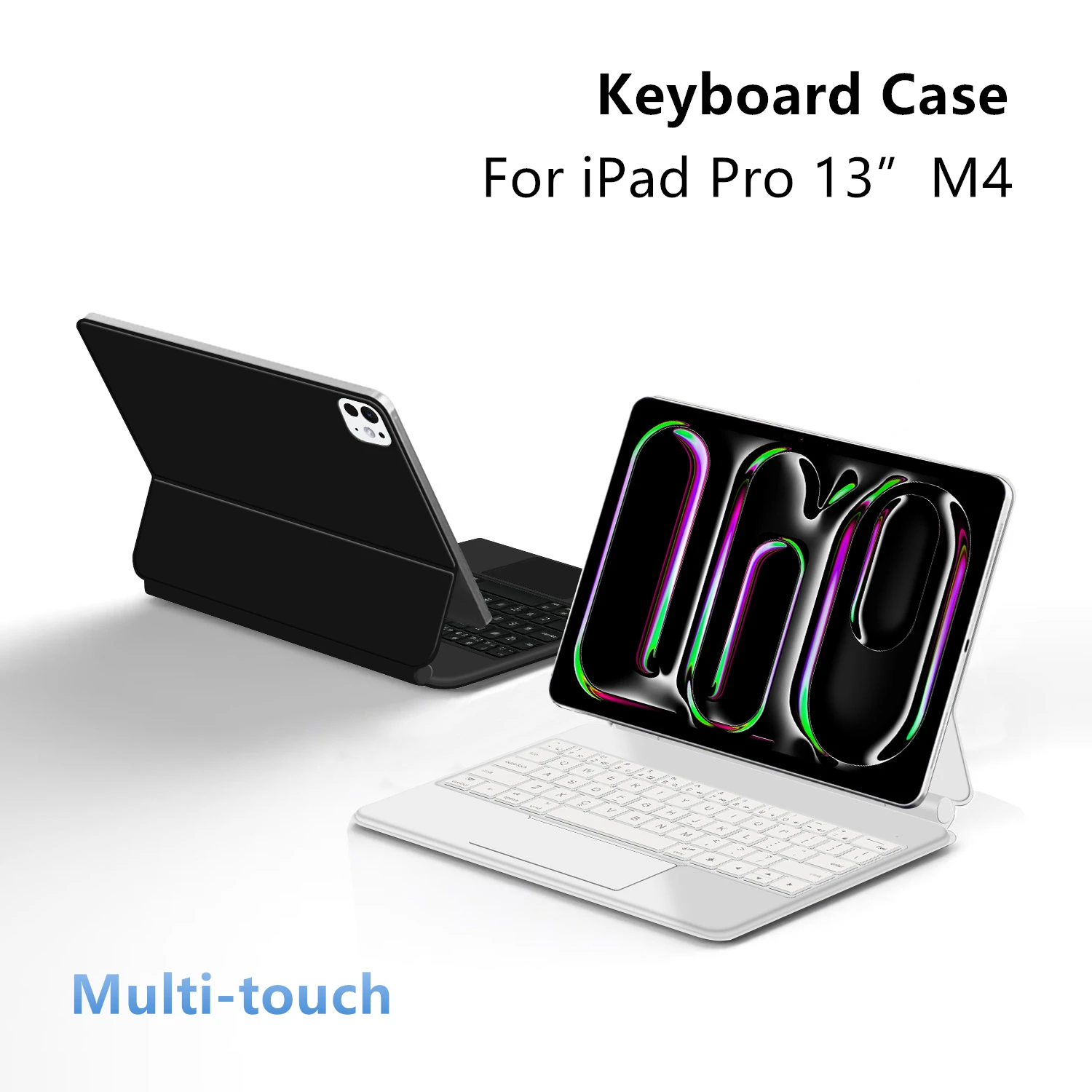 Keyboard Case For iPad Pro 13 Inch (M4) Magnetic Smart Magic Keyboards Folio Cover Backlight With Multi-Touch Trackpad