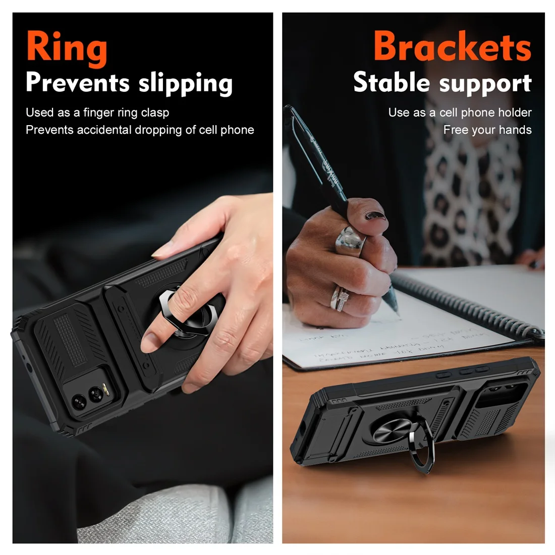 Durable Shockproof Wallet Phone Case with Kickstand and Card Holder - Fits TCL 5G Phones