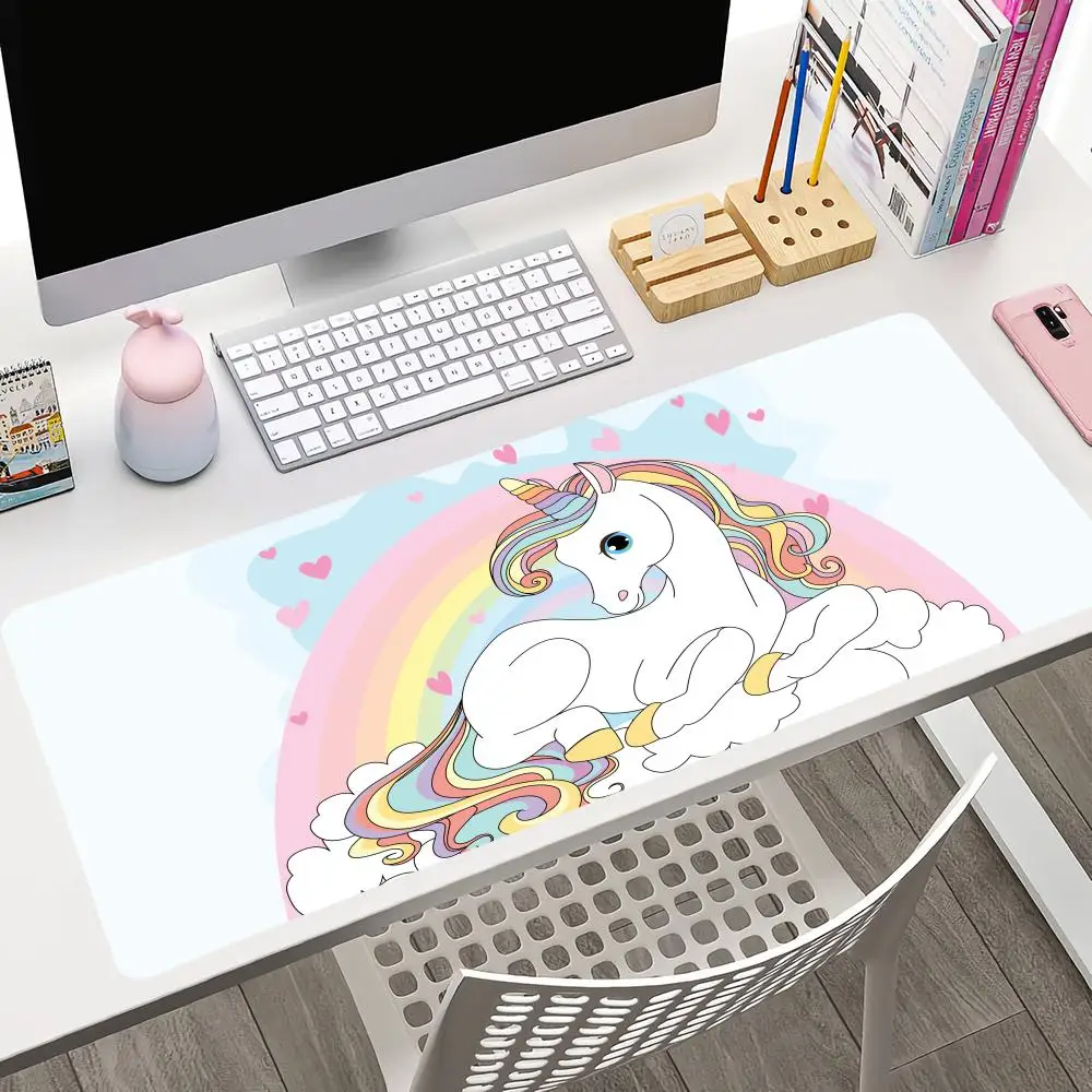 

Cute Cartoon Unicorn Mousepad Large Gaming Mouse Pad LockEdge Thickened Computer Keyboard Table Desk Mat