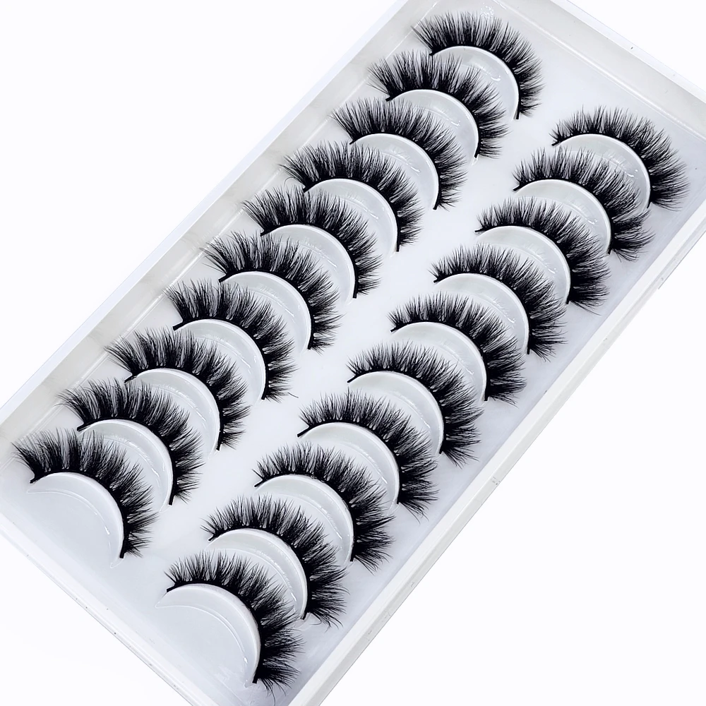 10 Pairs Natural Long False Eyelashes Fake Lashes Makeup 3d Mink Lashes Extension Short Eyelash Mink Eyelashes for Beauty