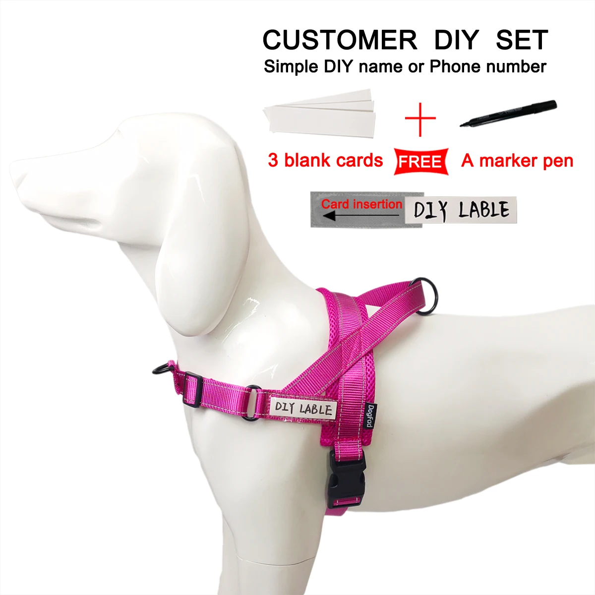 DIY Dog Harness Easy On and Off Adjustable Medium Large Dogs,Reflective no Pull Training Vest for pet Dogs walking harness 