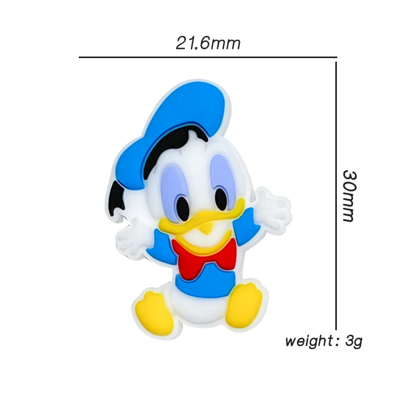 5pcs New Baby Silicone Disney Cartoon Teething Beads Baby Oral Care Food-Grade DIY Nipple Necklace Toy Accessories
