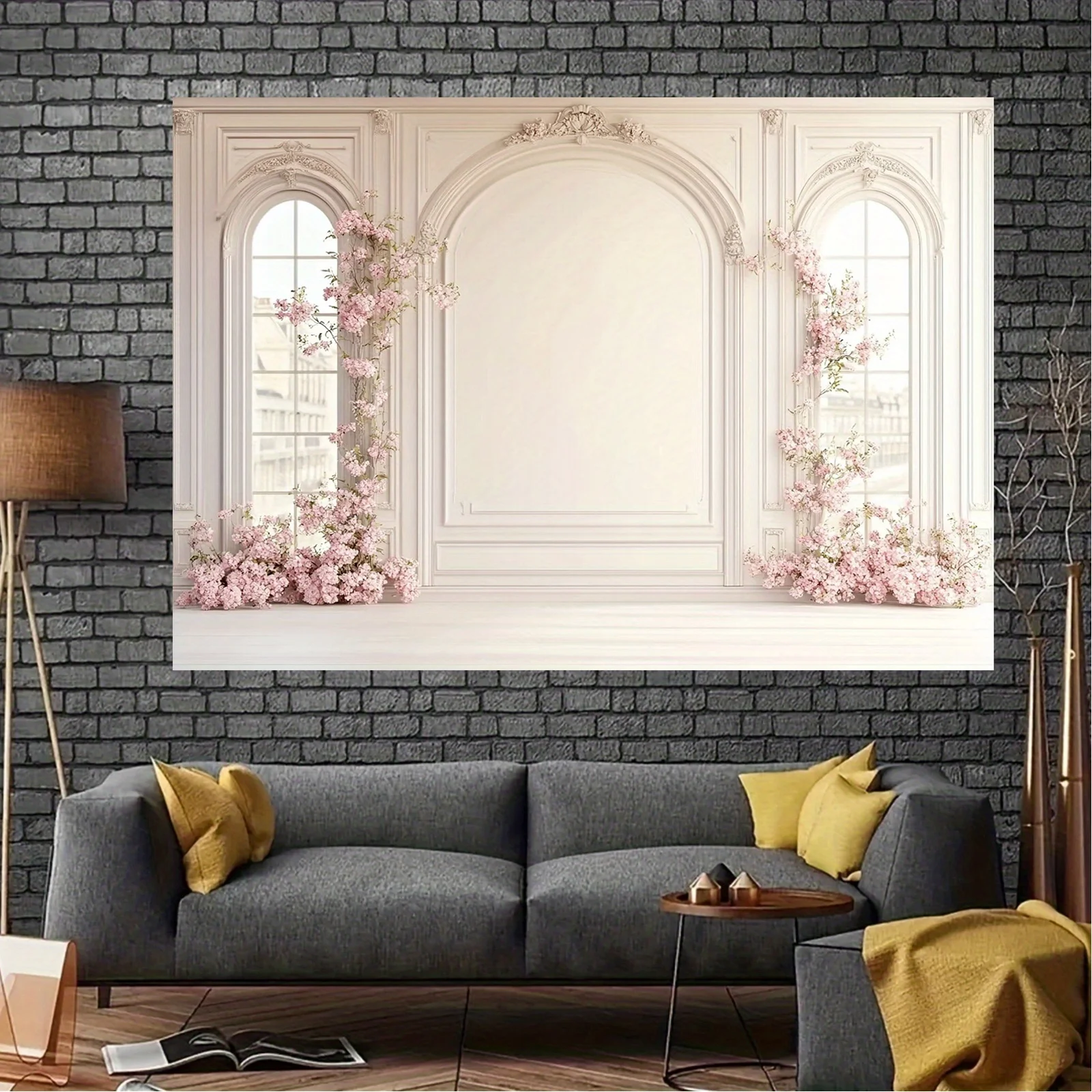 Ein florales Hintergrundtuch – elegantes rosa Rosen-Design, geeignet für Raum- und PartydekorationL – Detail 6