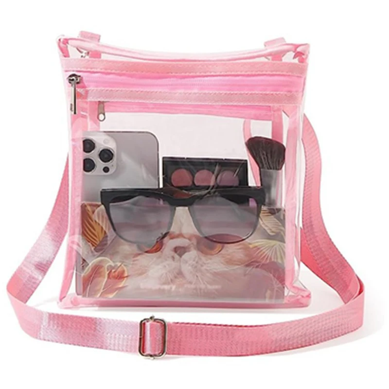PVC Women's Bags Cosmetic Bag Portable Large Capacity Waterproof Travel Wash Bag Transparent Shoulder Crossbody Bag