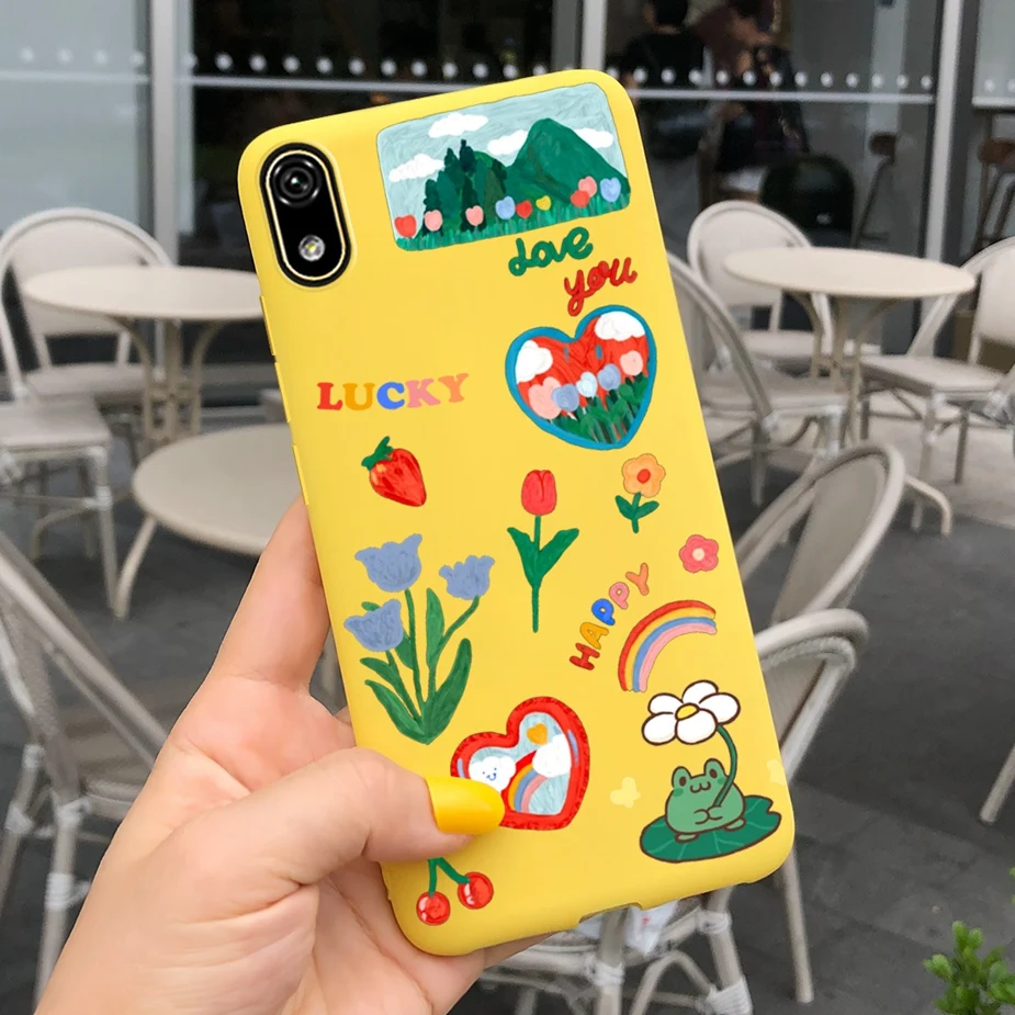 Stylish Painted Silicone Soft TPU Phone Case - Protective Back Cover Bumper