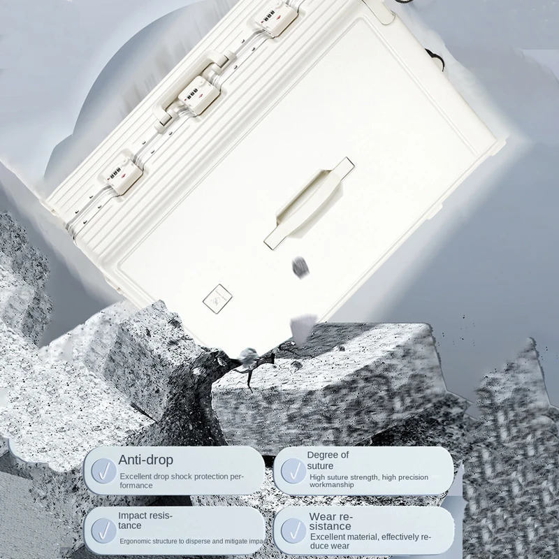 Aluminium Frame Cabin Suitcase With Cup Holder And Mute Wheels_voghion.com