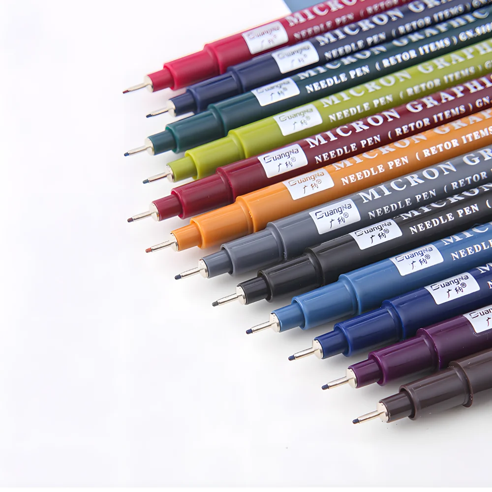 12 Farben 0,5 Micro, Fineliner-Stift-Set, Tinte, Stift mit feiner Spitze, Multi-Liner, Skizzieren, Anime, Künstlerillustration / technisches Zeichnen – Detail 5