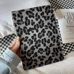 Leopard Print Plush Texture Tablet Case for iPad Mini 6 7 8.3in (Gray)