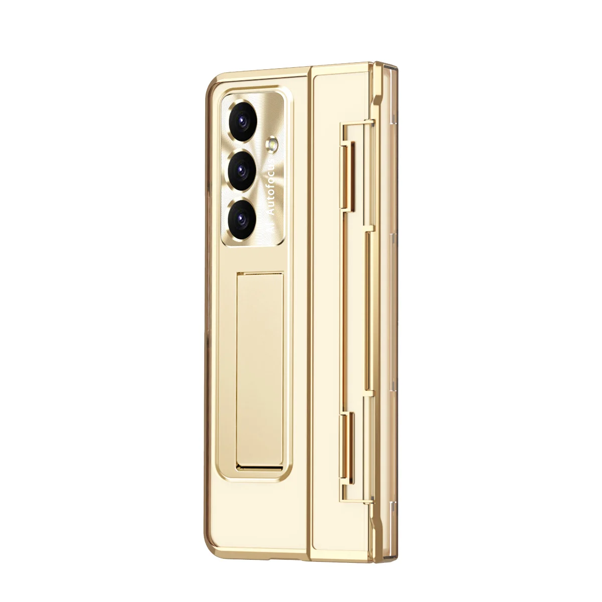 Premium Shockproof Case with Plating Flat Hinge & Tempered Film Cover For Samsung Galaxy Z Fold Series