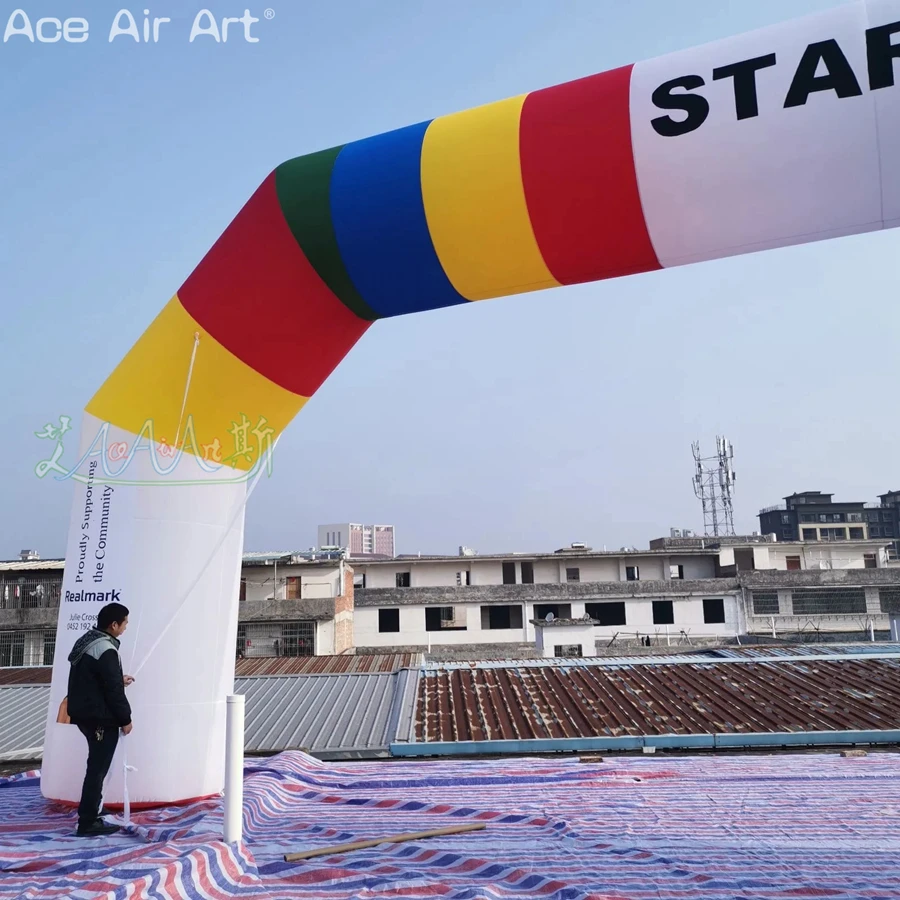 Inflatable Giant Arch Air Gantry, Customization, Colorful Archway, Giant, 13m, Advertising or Race
