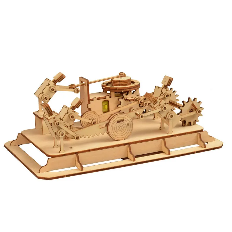 3D Puzzle Wooden Electric Grinding Character Dynamic Ornaments Model DIY Assembly Toy Wood  Jigsaw Model Building Kits