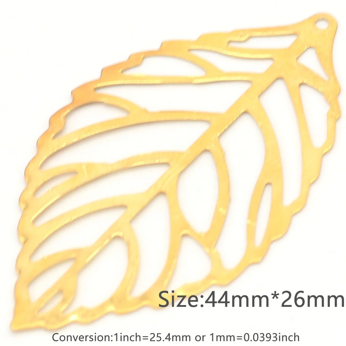 Elegant Metal Filigree Leaf Pendants for Jewelry Crafting - 100 Pieces