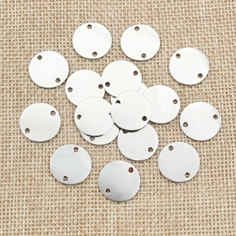 15 teil/los 12mm 15mm No Fade Charms 316 Stainless Steel Round Charms für halskette anhänger charms diy schmuck machen