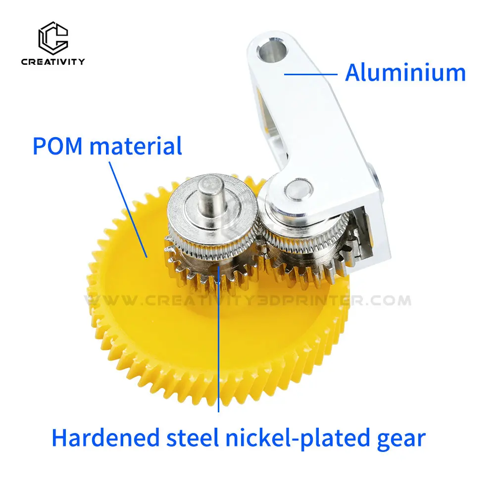 Bambu Lab P1S P1P X1 Carbon X1C Upgrade Hardened Steel Extruder Gear Assembly 3D Printer Accessorio Nickel Plating Wear-resistin