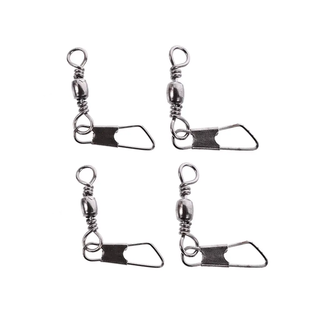 With Interlock Tackle Swivels Solid Rings Hanging Snap Fishing Pins Fishing Line Connector fishing tackle fishing connector fishing split rings 100PCS/pack