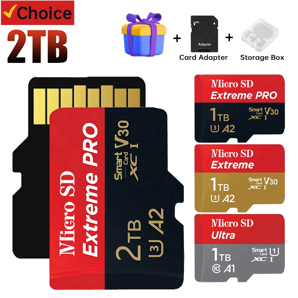 

Micro TF SD Card U3 High Speed 1TB SD Card A2 TF Card 2TB Memory Card 128GB For Camera Mobile Phone UAV Free Shipping SD Adapter