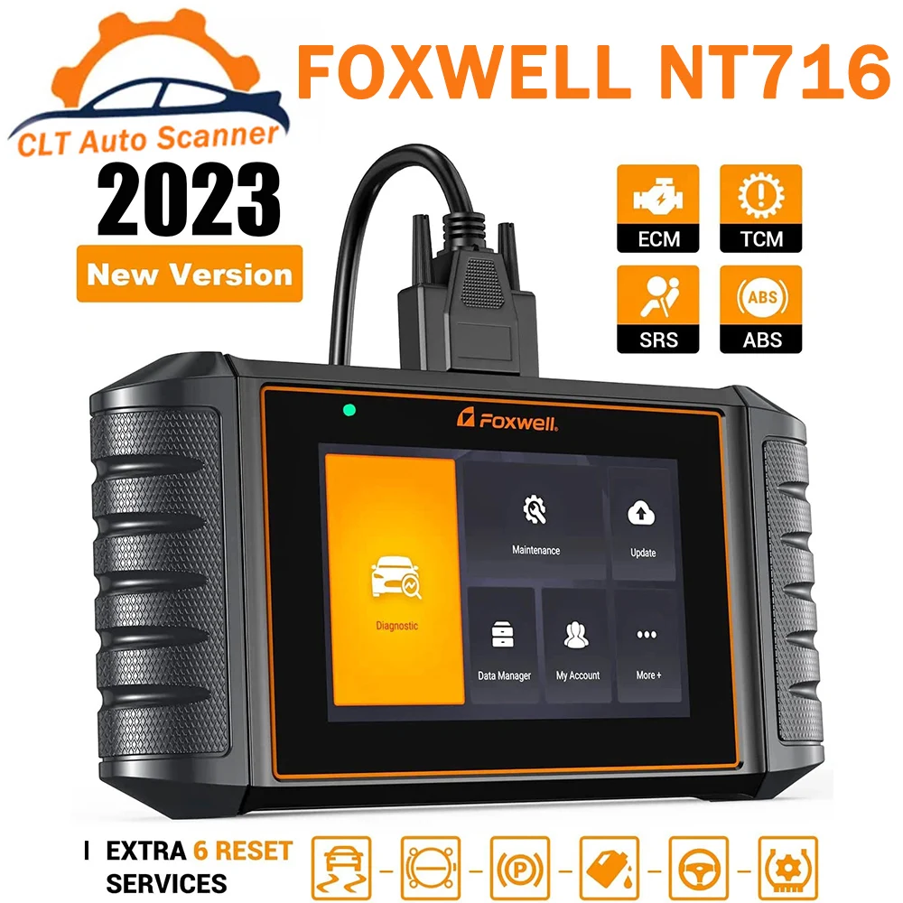 

FOXWELL NT716 OBD2 Scanner Car Diagnostic Tool 4 System And 6 Reset Service Engine ABS SRS Transmission Code Reader Free Ship