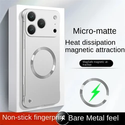 Ultra Thin Matte Frameless Magnetic Phone Case with MagSafe Compatibility - iPhone 15 Plus (Silver)