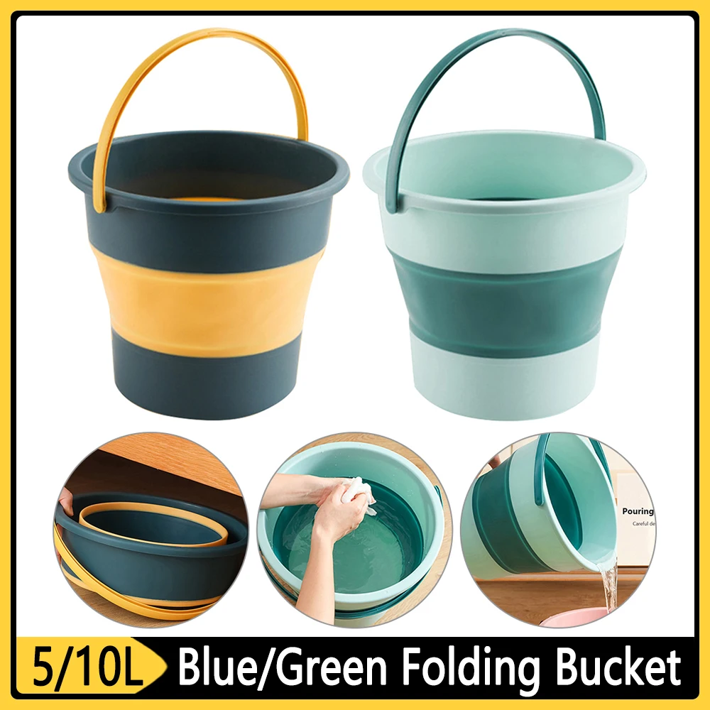 5/10L Travel Bucket Car Wash Water Storage Container Bathroom Kitchen Camp Outdoor Tool