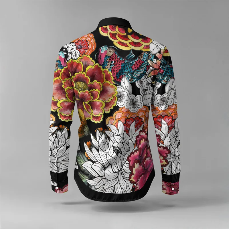 2025 Spring Summer Men Shirt Set Brand Print Fashion Printing Two Piece Set Mens Light Luxury Lightweight Party Long Sleeves_voghion.com