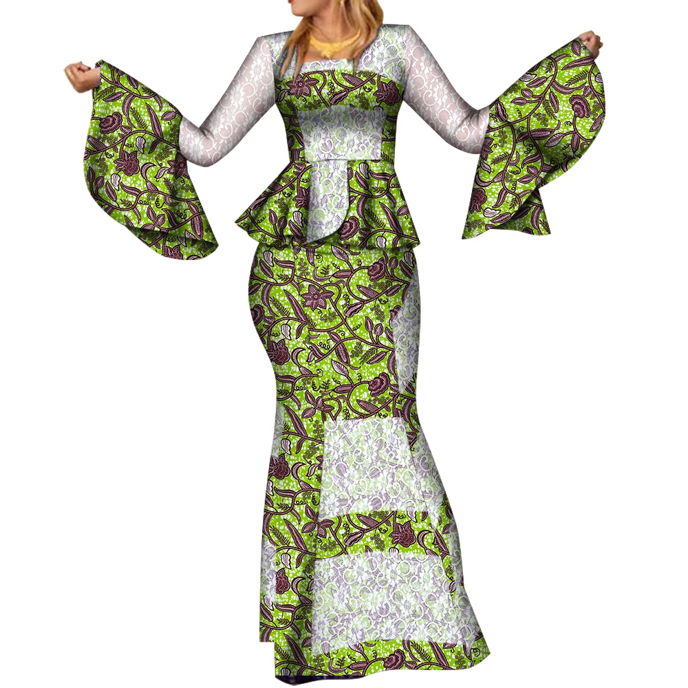 Afrikanischer Rock und Top für Damen, Rock-Anzug-Set, afrikanische Print-Kleidung, 2-teiliges Röcke-Set, Übergröße, afrikanische Kleidung für Damen, WY8400 – Detail 5