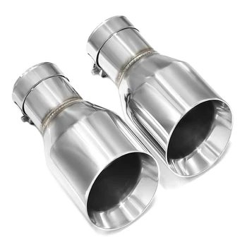 ปลายท่อไอเสียสแตนเลส 304 แบบสากล 1 ชิ้น ปลายท่อโครเมียมสำหรับรถยนต์ 1